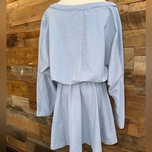 FP Beach Free light blue Santa Maria Mini Dress Oversized Dolman sleeve sz L